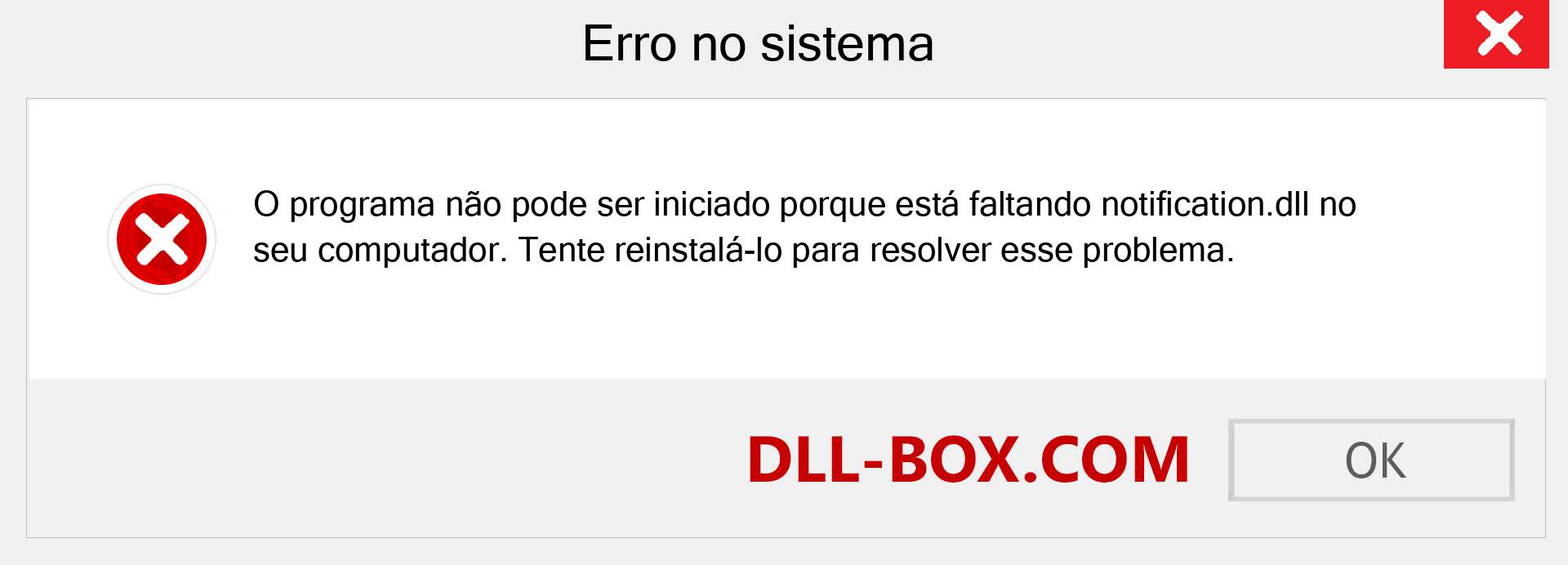 Arquivo notification.dll ausente ?. Download para Windows 7, 8, 10 - Correção de erro ausente notification dll no Windows, fotos, imagens